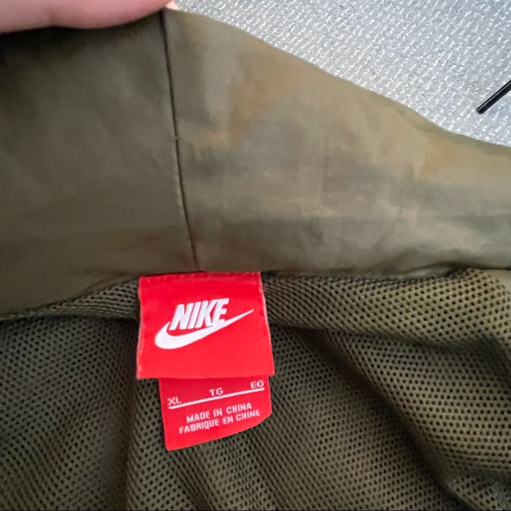 Nike Green Parka Bonded Athletic Trench Jacket Coat Oversized Long Windbreaker - Picture 14 of 16